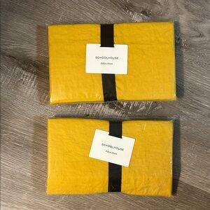 Schoolhouse Bright Mustard Pillow Shams - Pair